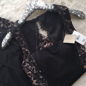 Aidan Mattox sleeveless lace sheath dress